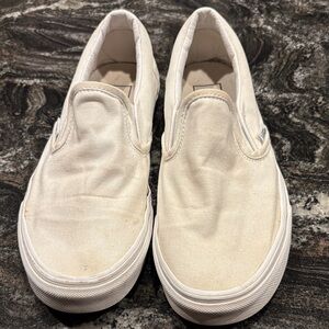 Vans Cream Slip-On Flats